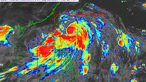 MANILA. Satellite image of Typhoon Carina.