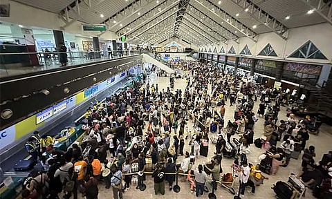 Some passengers are stranded at the Davao International Airport on Friday evening, July 19, due to the Microsoft global outage, which resulted in “technical issues” and “operational disruptions.”