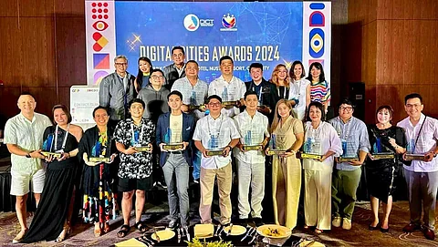 DIGICITIES. The awardees of the DICT Digital Cities Awards 2024 in posterity during the recognition rites on July 24 at the Fili Hotel, Nustar Resort in Cebu City. (Photo courtesy of DICT)