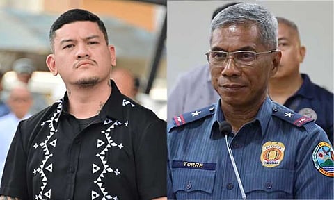 Davao City Mayor Sebastian Duterte (left) and Police Regional Office-Davao (PRO-Davao) Director Brigadier General Nicolas D. Torre III (right)