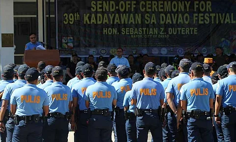 Davao City Police Office (DCPO) spearheaded the Send-Off Ceremony of the Security and Safety Clusters of Davao City for the 39th Kadayawan sa Davao Festival held at DCPO Parade Ground, Camp Captain Domingo E Leonor, San Pedro St., Davao City on Tuesday, July 30, 2024.