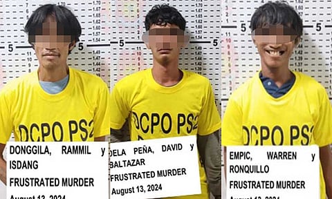 Three suspects in a stabbing on August 13, 2024, were arrested by the Davao City Police Office (DCPO) less than two minutes after the crime was committed.