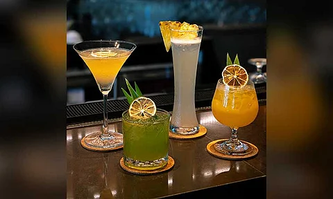 Cheers to Kadayawan! Unwind in style with Benjarong’s festive cocktail lineup (from left to right): Lumad, Indak-Indak, Bagobo, and Golden Pillow. Sip and savor this festive season!