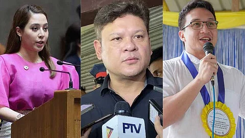 (From left to right) PBA Partylist Rep. Margarita “Atty. Migs” Nograles, Davao City First District Representative Paolo Duterte, and Davao Oriental Second District Rep. Cheeno Almario