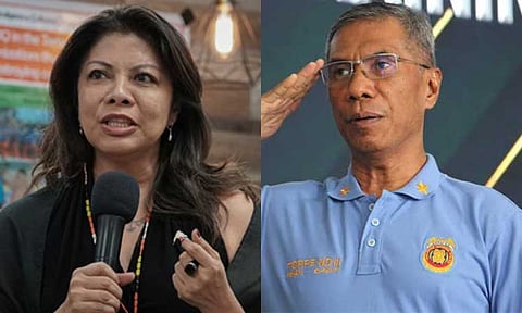 Sonshine Media Network International (SMNI) host Lorraine Badoy (left), Police Regional Office-Davao (PRO-Davao) Regional Director, Police Brigadier General Nicolas D. Torre III (right)