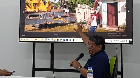 Negros Electric and Power Corp. (NEPC) President and Chief Executive Officer Roel Castro explains the internal explosion of Alijis Sub-Station that affected 47,000 consumers in Bacolod City during the media briefing on Saturday, August 24. Photo: Merlinda Pedrosa