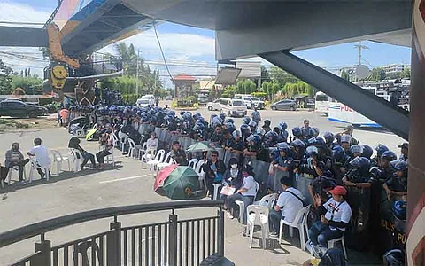DAVAO. Situation at the Kingdom of Jesus Christ (KOJC) compound near the Davao International Airport as of 1:30 p.m. Monday, August 26, 2024.