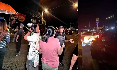 Several Davao-based media outlets were blocked by Kingdom of Jesus Christ (KOJC) members while trying to cover the rally in KOJC central compound in Buhangin, Monday evening, August 26, 2024.