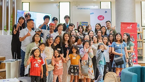 Show the love! Children and the writers.