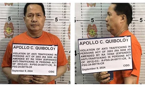 Official mugshot of Pastor Apollo Quiboloy, who is facing charges of human trafficking, and sexual abuse.