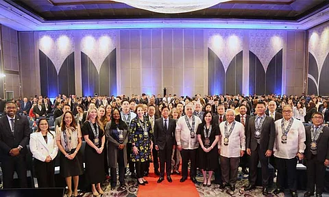 President Ferdinand R. Marcos Jr. and Department of Trade and Industry Acting Secretary Cristina A. Roque with key government officials from across ASEAN and other international partners during the Philippine Strategic Trade Management Summit, September 9