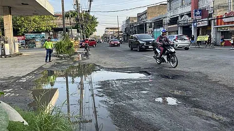 Potholes on MJ Cuenco