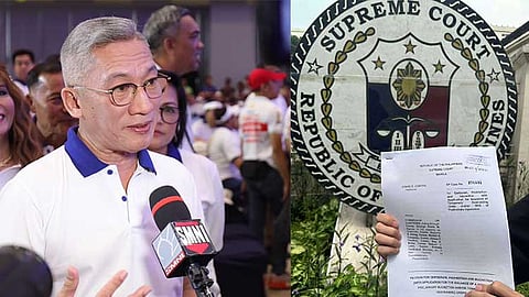 CEBU. Dismissed Mandaue City Mayor Jonas Cortes (left) files a petition before the Supreme Court on Wednesday, October 9, 2024.