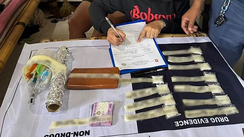 ILOILO. Balasan police officers display seized illegal drugs. The two-day anti-drug operations resulted in the arrest of 60 individuals and the confiscation of P11.5 million worth of shabu.