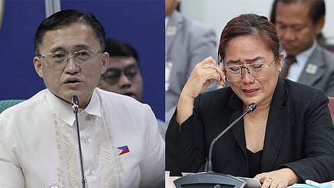MANILA. Senator Bong Go and retired police colonel Royina Garma.