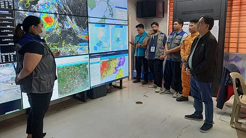 Acting Mayor Jeffrey Ganzon visits the City Emergency Operations Center to monitor the impacts of Severe Tropical Storm Kristine Thursday, October 24, 2024. (Photo by Iloilo City LGU)