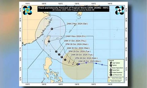 Track of tropical cyclone Leon (Image grabbed from PAGASA)
