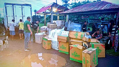 ILOILO. Bacolod City Marpsta personnel inventory confiscated smuggled cigarettes in Barangay San Juan, Binalbagan, Negros Occidental, as part of an anti-smuggling operation on October 29, 2024.