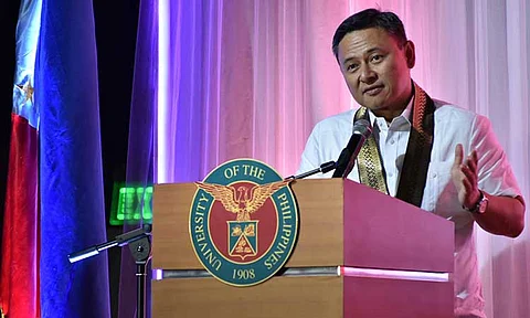 Education Secretary Sonny Angara speaking before business leaders and stakeholders from the Philippine Chamber of Commerce and Industry (PCCI) during his address at the 50th Philippine Business Conference and Expo (PBC&E) on Wednesday, October 23, 2024.