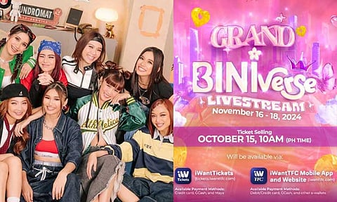 The sold-out concert of the Nation's Girl Group BINI is coming to iWantTFC as the three-day BLOOM extravaganza "Grand BINIverse" streams to the global audience live from the Smart Araneta Coliseum on iWantTFC.com on November 16 to 18.