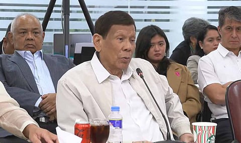 MANILA. Former President Rodrigo Duterte during his attendance at the House quad committee hearing on Wednesday, November 13, 2024.