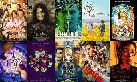 The collage of the official posters of the 10 official entries for the 2024 MMFF.
