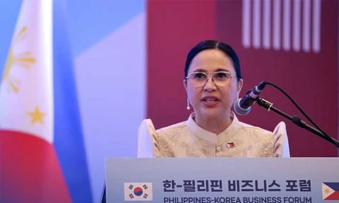 Department of Trade and Industry Secretary Cristina A. Roque during the 2024 Philippines-Korea Business Forum.
