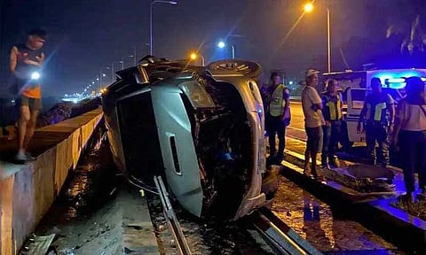 A car accident occurred on the Davao City Coastal Road early Monday morning, January 6, 2025.
