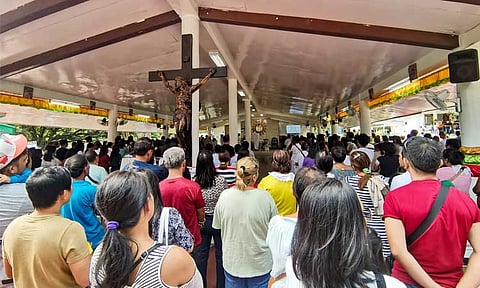 Hundreds of Sto. Nino devotees in Davao City celebrate the Shrine of the Holy Infant Jesus of Prague on Monday, January 15, 2024, at Shrine Hills, Matina in Davao City.