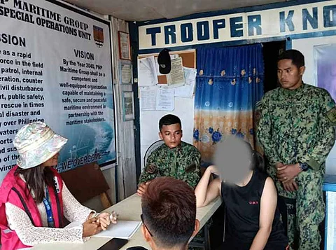 ZAMBOANGA. Philippine National Police-Maritime Group policemen intercept and rescue two potential victims of trafficking in person (TIP) aboard a wooden-hulled vessel in Mapun, Tawi-Tawi on Saturday, January 25. They were traveling to Malaysia without the necessary traveling documents as they were promised job placement by a relative who is residing in Malaysia.