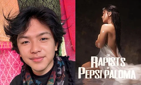 MANILA. Director Darryl Yap and the poster of his controversial movie, The Rapist of Pepsi Paloma.
