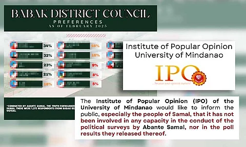 UM-IPO denies Abante Samal’s political surveys