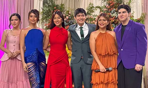 The new set of Pinoy Big Brother hosts, featuring (from left) Alexa Ilacad, Gabbi Garcia, Bianca Gonzalez, Robi Domingo, Melai Cantiveros-Francisco, and and Mavy Legaspi. Garcia and Legaspi are two of Sparkle GMA Artist Center's brightest stars, who are the newest addition to the hit Kapamilya reality show.