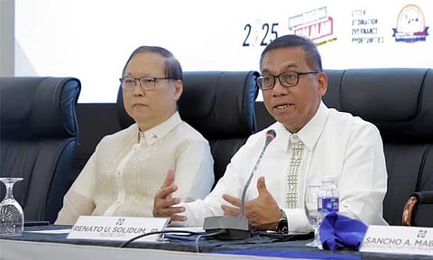 DOST secretary Renato U. Solidum Jr. (R) with DICT secretary Ivan John Uy during the signing of a tripartite MOA that seeks secure and transparent midterm election.