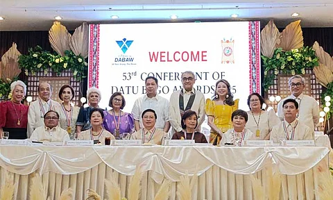 DATU BAGO AWARDS 2025. The prestigious Datu Bago Awards 2025 were conferred at The Royal Mandaya Hotel, Davao City, on the afternoon of Friday, March 7, 2025. This esteemed recognition, the highest honor bestowed by the Davao City government, was awarded to five outstanding Dabawenyos for their exceptional contributions to the community. This year’s honorees were Luis Alfonso Ybanez Aboitiz (posthumous), Perla Pichon Kwan, Maria Antoinette Tiukinhoy Pamintuan, Protacio Tan Tacandong, and Josefina Carriedo-Tionko. Additionally, a special recognition was presented to Oscar S. Ong.