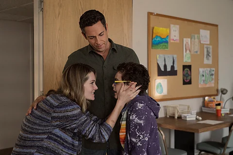 Meghann Fahy, Zachary Levi and Jacob Laval in “The Unbreakable Boy”.