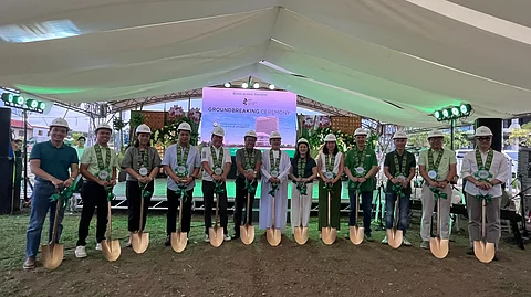 Top executives of YHEST Realty, Cebu Landmasters Inc., and De La Salle University lead the DGT Cultural Center groundbreaking, set to house the DLSU Villa-Abrille Center for Professional Development, also known as the DLSU Villa-Abrille Micro Campus.