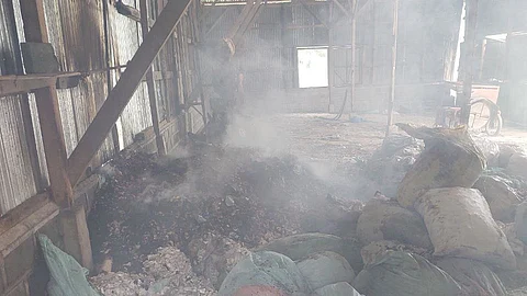 The New People's Army (NPA) burned a warehouse for cassava root crops in Sitio Kalipay, Barangay San Luis in Malitbog, Bukidnon on April 5, 2025. (Photos from 4ID)