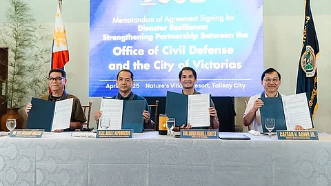 Victorias inks MOA with OCD, Negros Ace to reinforce disaster preparedness