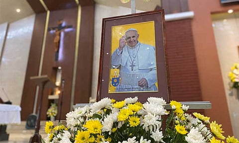 HONORING POPE FRANCIS. St. Jude Thaddeus Parish set up a memorial on April 22, 2025, to honor the passing of Pope Francis, who died on Easter Monday, April 21, at the age of 88. He led the Catholic Church for over 12 years.