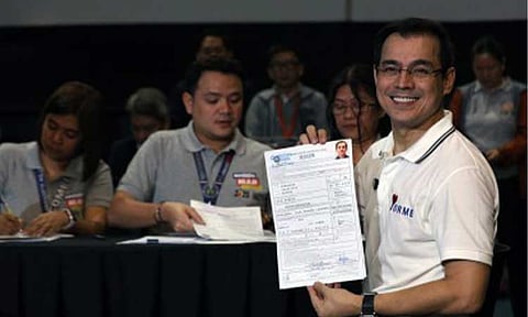 ‘EXPLAIN YOURSELF’. Former Manila mayor Francisco "Isko Moreno" Domagoso files his certificate of candidacy for his comeback bid on Oct. 8, 2024. A defeated presidential candidate in the 2022 elections, Domagoso was among the nine candidates recently issued a show cause order by the Commission on Elections for alleged campaign infractions. (PNA photo by Yancy Lim)
