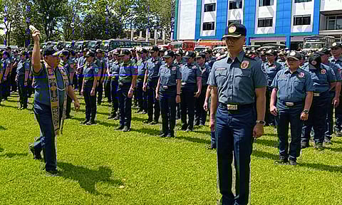 BLESSED BEFORE DEPLOYMENT. A total of 541 safety and security personnel from Davao Region were blessed before they are deployed at the Bangsamoro Autonomous Region in Muslim Mindanao (Barmm) for the 2025 National and Local Elections (NLE during the send-off ceremony for Multi-Agency Security Forces and Special Electoral Boards (SEB), on Wednesday morning, April 30, 2025, at the Camp Sgt. Quintin Merecido, Buhangin, Davao City.