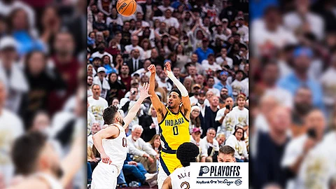 TOP PACER. Tyrese Haliburton takes a rainbow shot during Game 2 of the Indiana Pacers' second-round playoff series against the Cleveland Cavaliers.