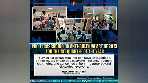 Kampanya sa 'bullying' sa PRO-Davao magpadayon