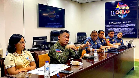 Lieutenant Colonel Vicel Jan Garsuta, (second from left) commanding officer of the 12th Infantry Battalion of the Philippine Army joins peace stakeholders in a Localized Peace Engagement conference at the Iloilo Provincial Capitol on June 9, 2025, to strengthen inter-agency collaboration and promote inclusive peace efforts in Western Visayas. (Photo courtesy of 12IB)