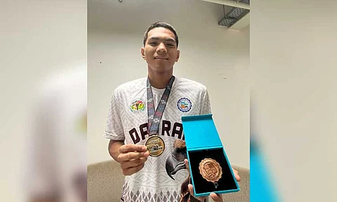 EYES ON ASEAN. Davao Eagles star Rene Clert Barterbonia proudly shows his Palarong Pambansa 2025 gold medal. The Ateneo de Davao University standout and MVP now sets his sights on representing the Philippines at the 14th ASEAN Schools Games in Brunei.