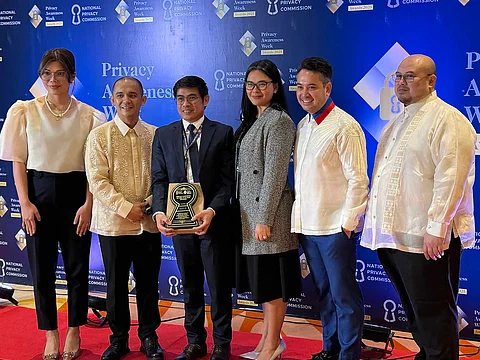 (From left): National Privacy Commission Deputy Privacy Commissioner Atty. Nerissa N. De Jesus; NPC Privacy Commissioner and Chairman Atty. John Henry D. Naga; Converge AVP and head of data privacy Eumir Espiritu; Converge data privacy manager Atty. Janine Villabeto-Solete; NPC Deputy Privacy Commissioner Atty. Jose Amelito S. Belarmino; and NPC Executive Director Atty. Ivin Ronald D.M. Alzona.