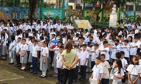 Students of Kapitan Tomas Monteverde Central Elementary School arrived early Monday morning for the first day of classes on June 16, 2025.
