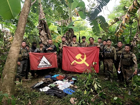 ILOILO. Troops from the Army’s 12th Infantry Battalion and the PNP’s 62nd Special Action Company of the 6th Special Action Battalion seize an abandoned Communist Terrorist Group hideout and arms cache during combat operations in Sitio Naatip, Barangay Lahug, Tapaz, Capiz on June 16, 2025.