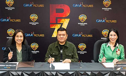 From left: GMA Pictures Executive Vice President and GMA Public Affairs Senior Vice President Nessa Valdellon, Warner Bros. Pictures Distribution Director Rico V. Gonzales, and GMA Network Senior Vice President for Programming, Talent Management, Worldwide, and Support Group, and President and CEO of GMA Films Atty. Annette Gozon-Valdes.